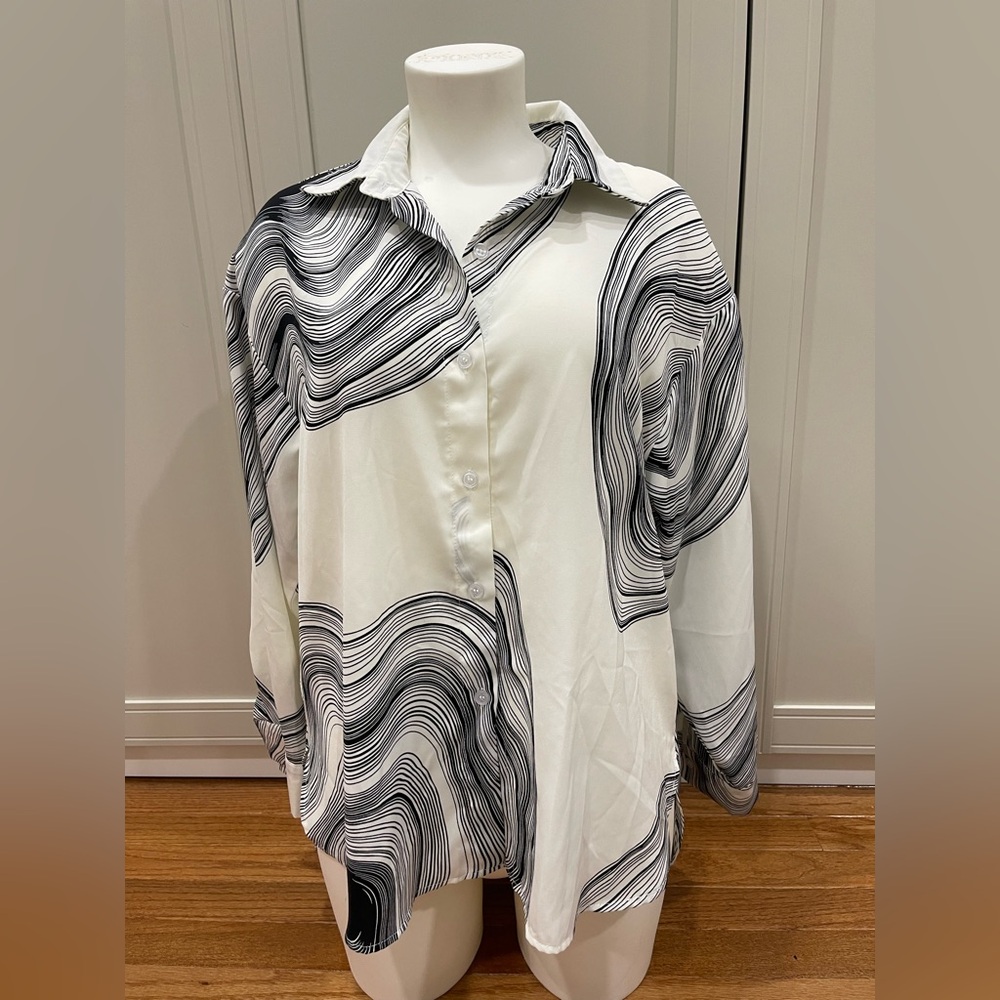 Black and White Striped Top